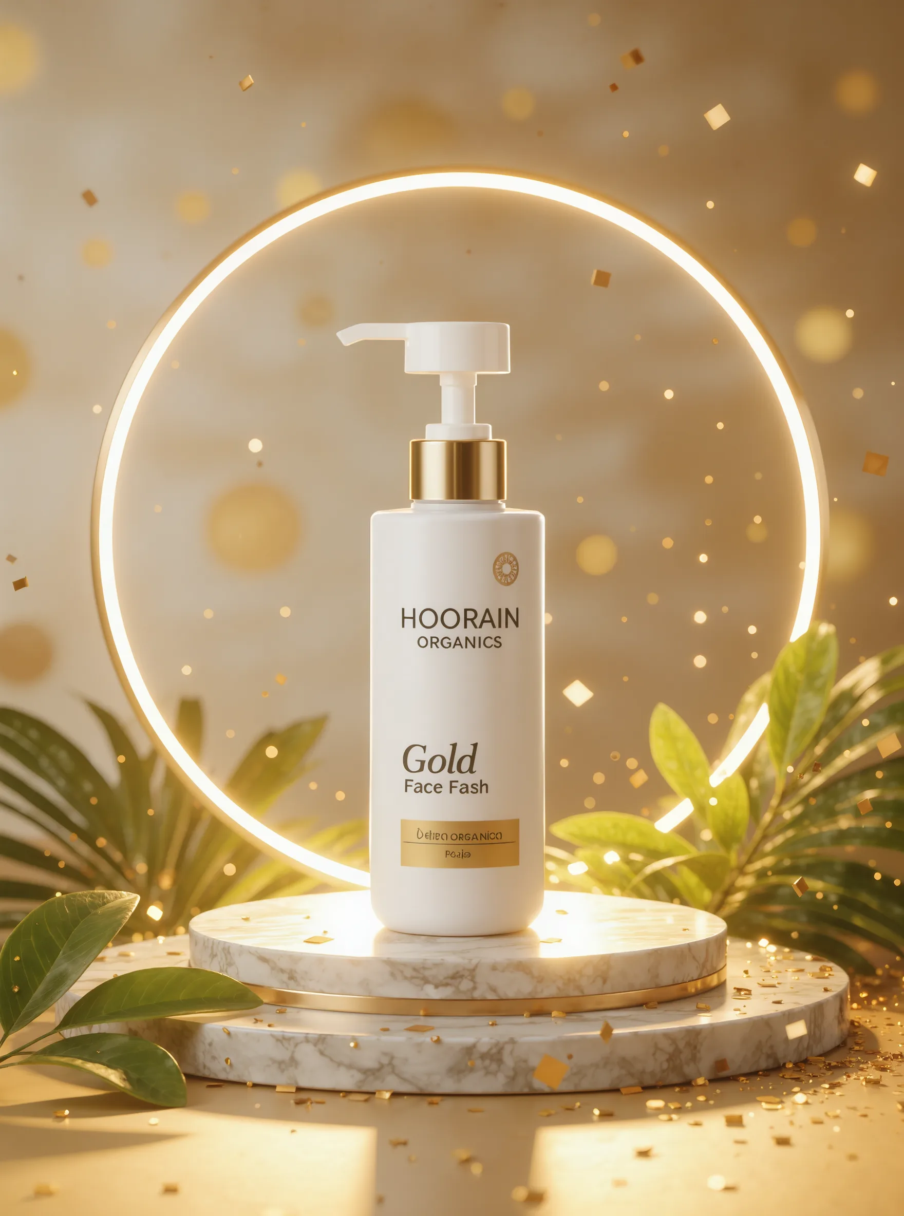 Hoorain Organics Gold Face Wash — Deep Cleansing & Glow, Halal Certified