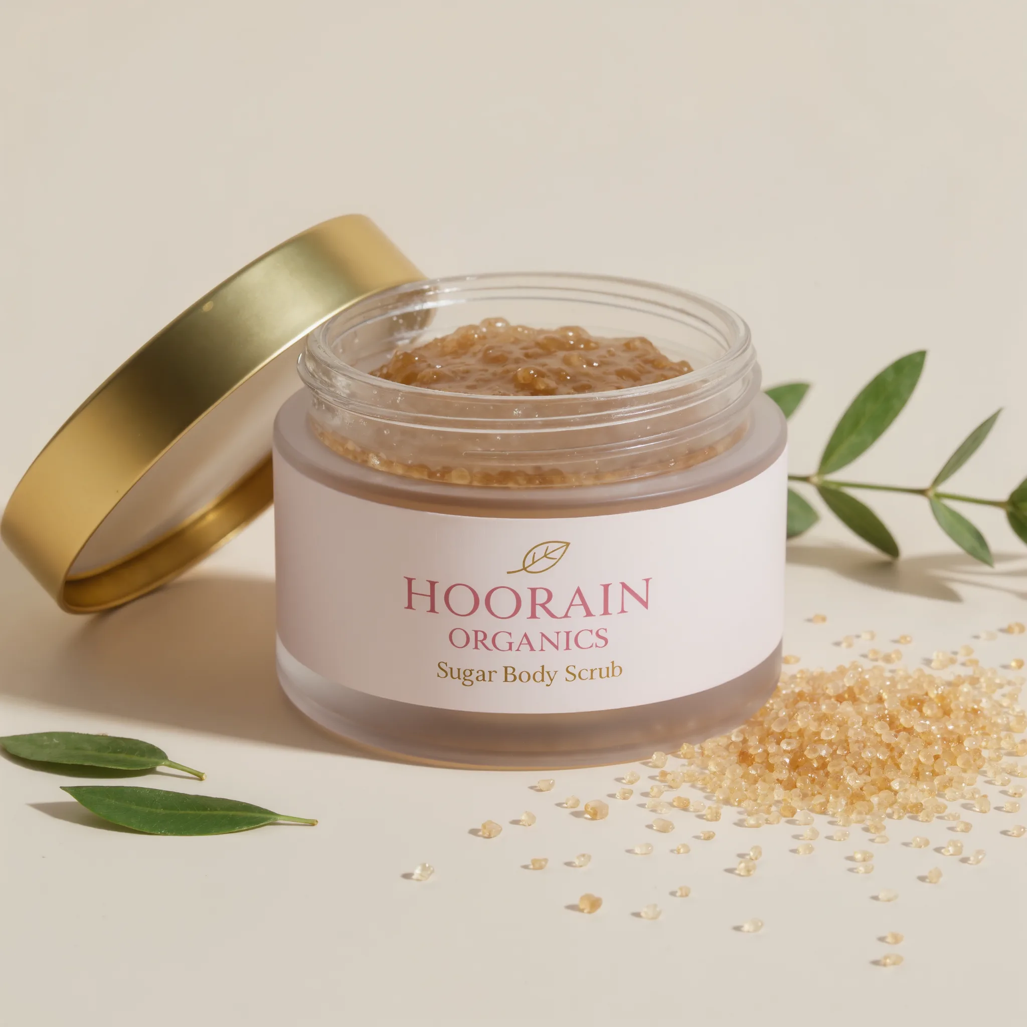 Hoorain Organics Sugar Body Scrub — Exfoliating, Deep Cleansing & Skin Glow, Halal